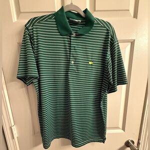 Masters Green Polo Shirt with Classic Stripes
